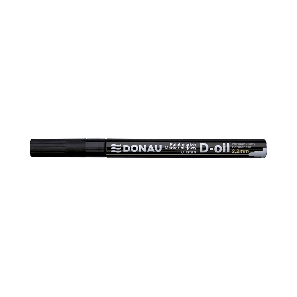 Marker permanent cu vopsea Donau, varf rotund, 2.2 mm, negru Marker permanent cu vopsea Donau, varf rotund, 2.2 mm, negru